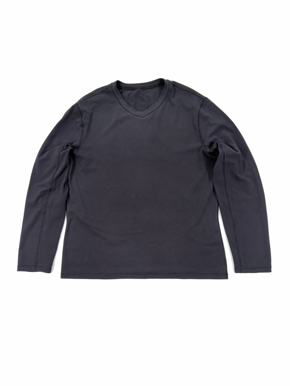 Lululemon Shirt Mens V-Neck Long Sleeve Athletic - Size XL (Approx) Black Faded